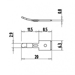 Terminale Faston 6,3x0,8mm per rocchetti FG