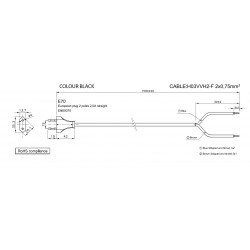 Cavo alimentazione 2x0.75mmq - 1.5Mt spina italiana