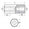 Distanziale Fem. Fem. Filettato int.  3x5x7mm