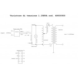 Variac Monofase Isolato 0-250V-5 A  1.25KVA